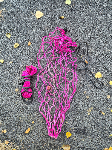 Pink rope hay net - net, with
